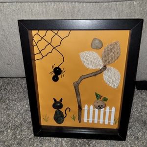 Halloween shadowbox rock art